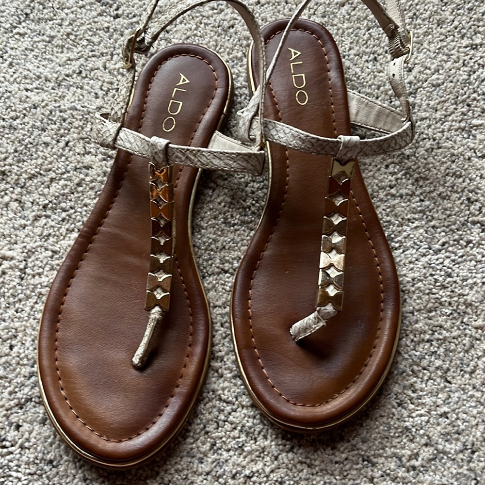 Aldo cream sandals size 7